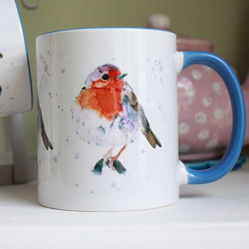 Watercolour Robin Mug