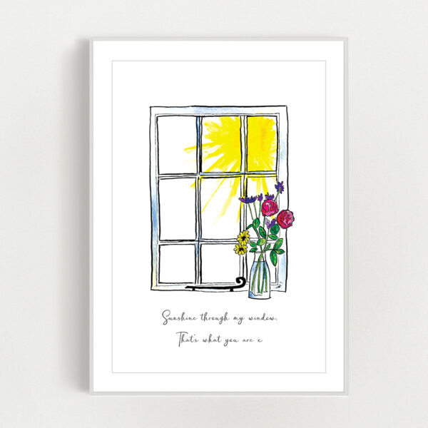 Sunshine through my window watercolour art print