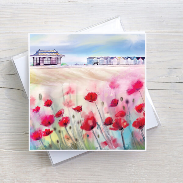 Goring Beach Hut Greeting Card