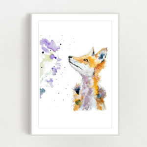 Watercolour Fox Feed Me Print
