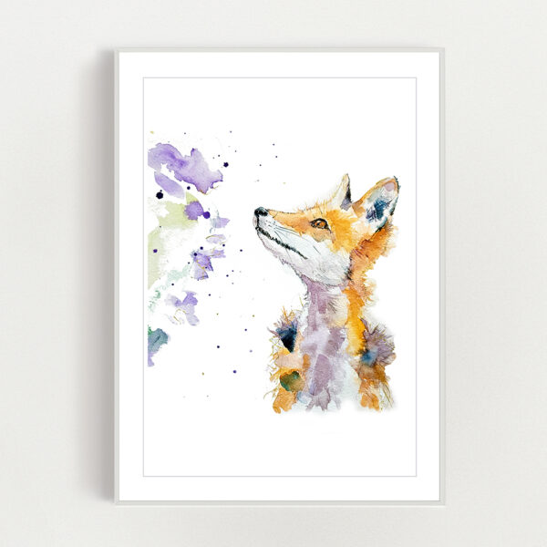 Watercolour Fox Feed Me Print