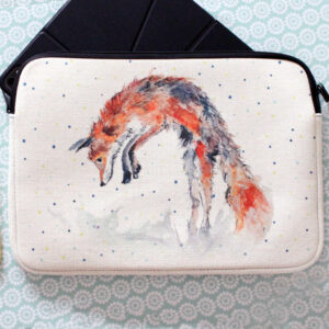 Jumping Fox Linen Style Laptop Sleeve